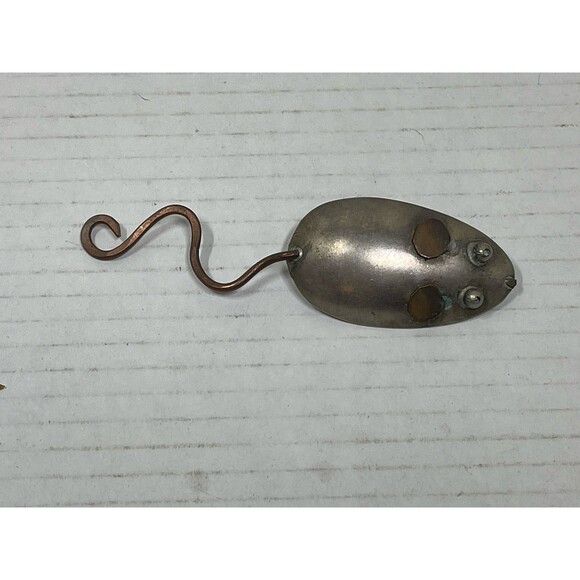 Unique Handcrafted Vintage Silverware Spoon Mouse Brooch Pin Flatware Handmade - Picture 1 of 4